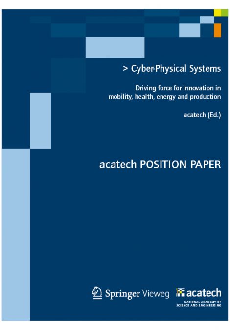 Cover of the publication Cyber-Physical Systems. Driving force for innovation in mobility, health, energy and production