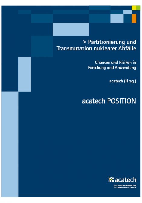 Cover of the publication Partitioning and Transmutation of Nuclear Waste
