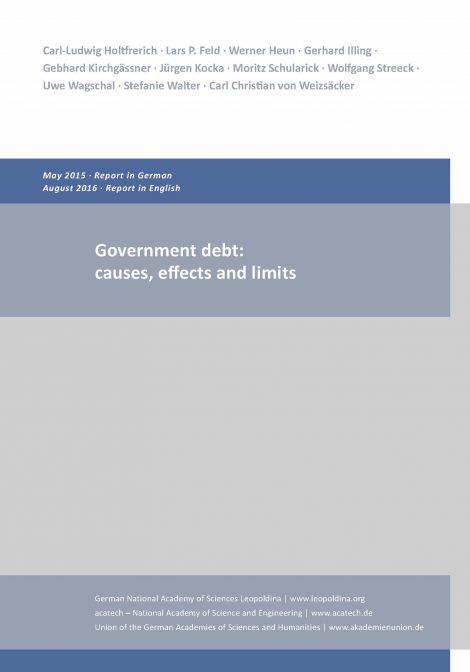 Cover of the publication Government debt: causes, effects and limits