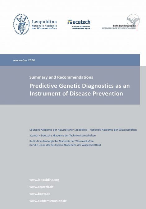 Cover of the publication Predictive Genetic Diagnostics as an Instrument of Disease Prevention