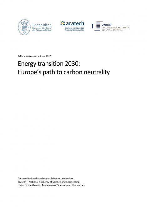 Cover of the publication "Energy transition 2030"
