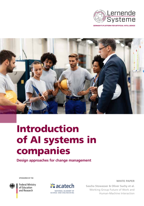 Cover of the publication "Introduction of AI systems in companies"