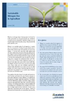 Cover of the publication Sustainable Nitrogen Use in Agriculture