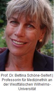 A portrait photo of Prof. Dr. Bettina Schöne-Seifert | Professor of Medical Ethics at the Westfälische Wilhelms-Universität