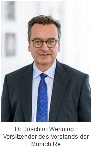 A portrait photo of Dr Joachim Wenning | Chairman of the Munich Re Board of Management