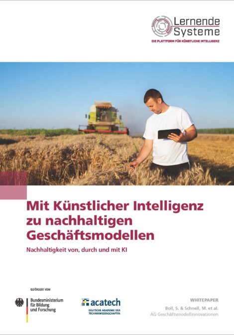 Cover of the publication: “Sustainable business models with AI”