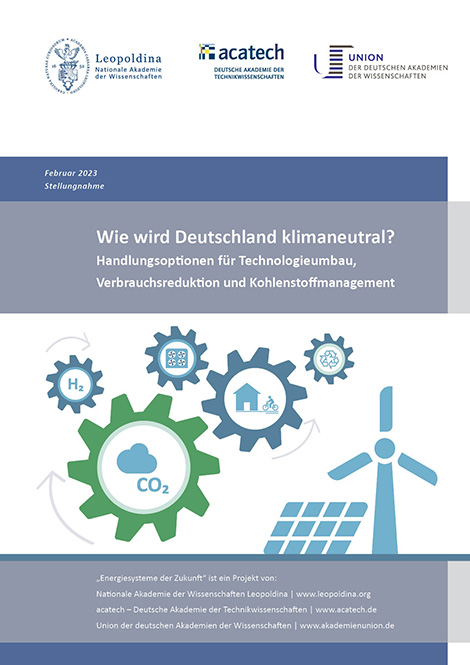 The image shows the cover of the analysis “How can Germany achieve net-zero emissions?: scenarios”.