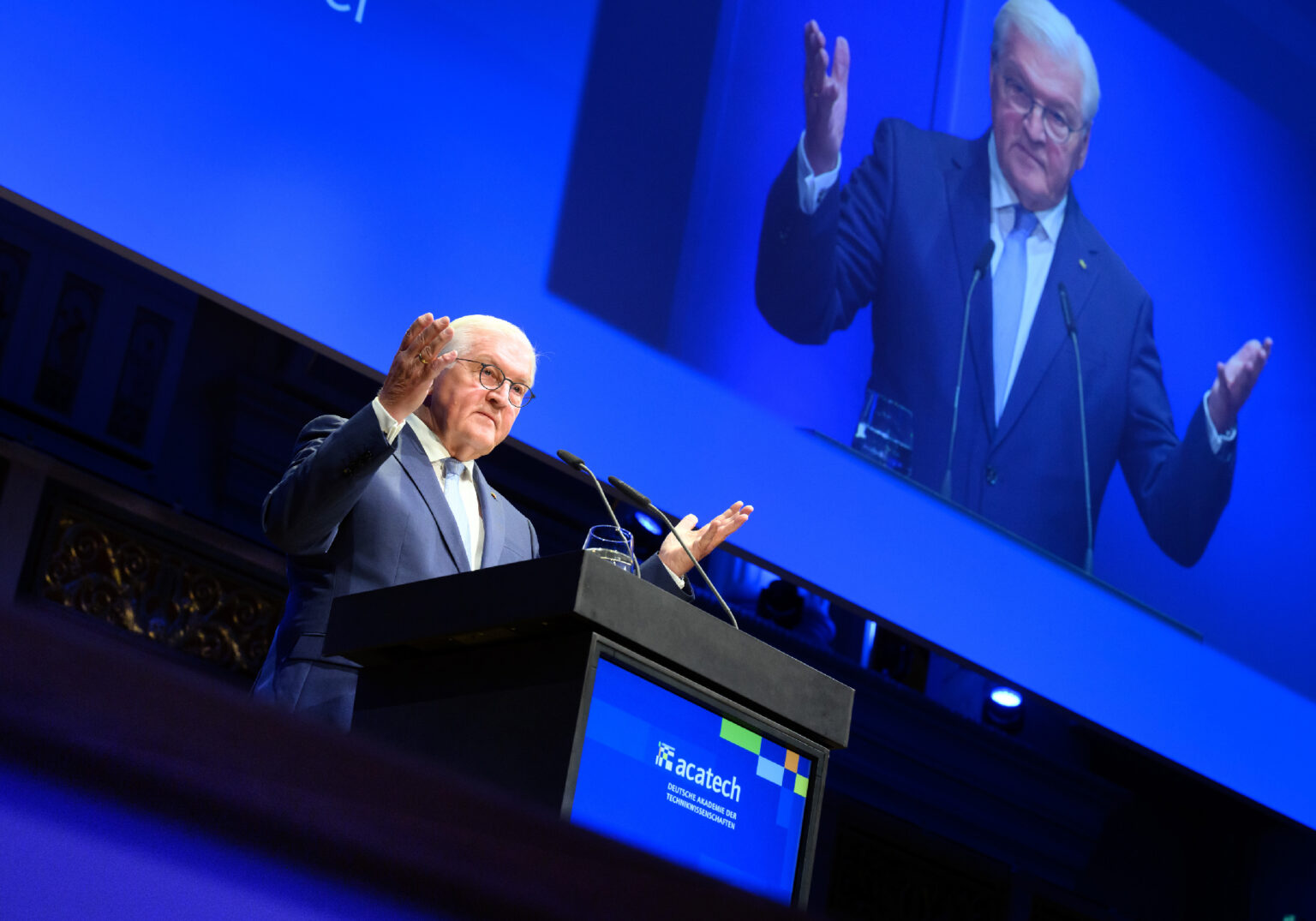 Federal President Frank-Walter Steinmeier speaking at the 2023 acatech gala.