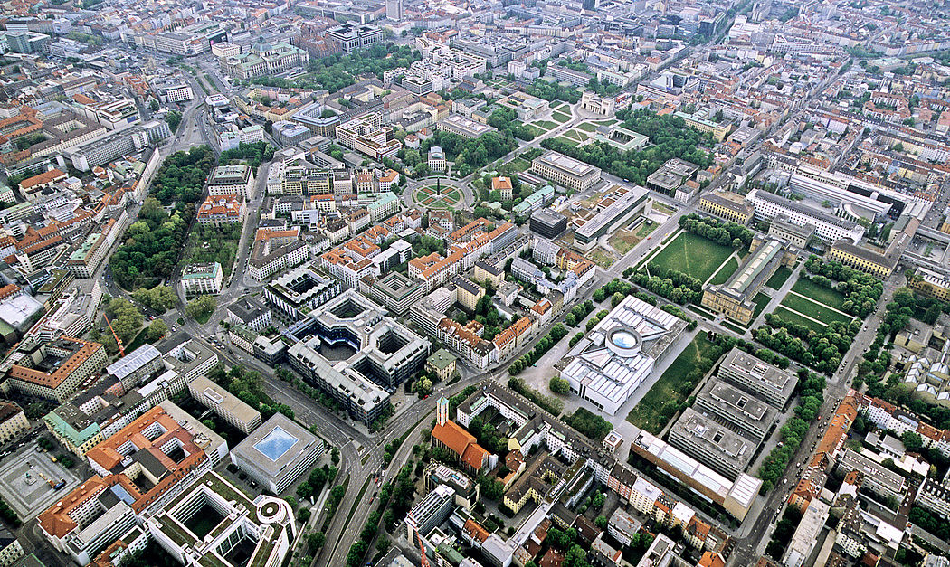 Aerial view of the Kunstareal München